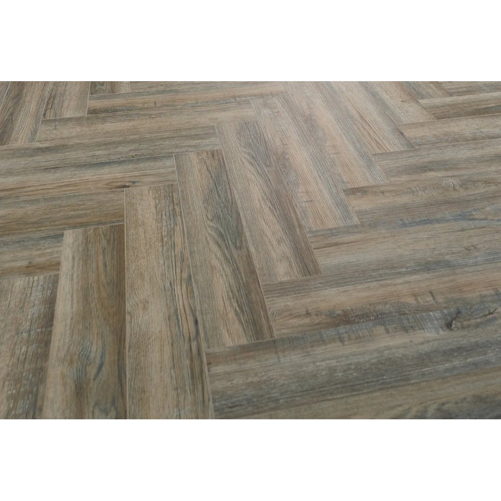 Delta Harbour Oak Grey Herringbone 6mm SPC Click Vinyl 125x610mm (inc. 1mm Underlay)