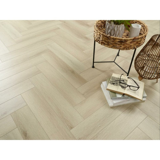 Delta Light Oak Herringbone 6mm SPC Click Vinyl 125x610mm (inc. 1mm Underlay)