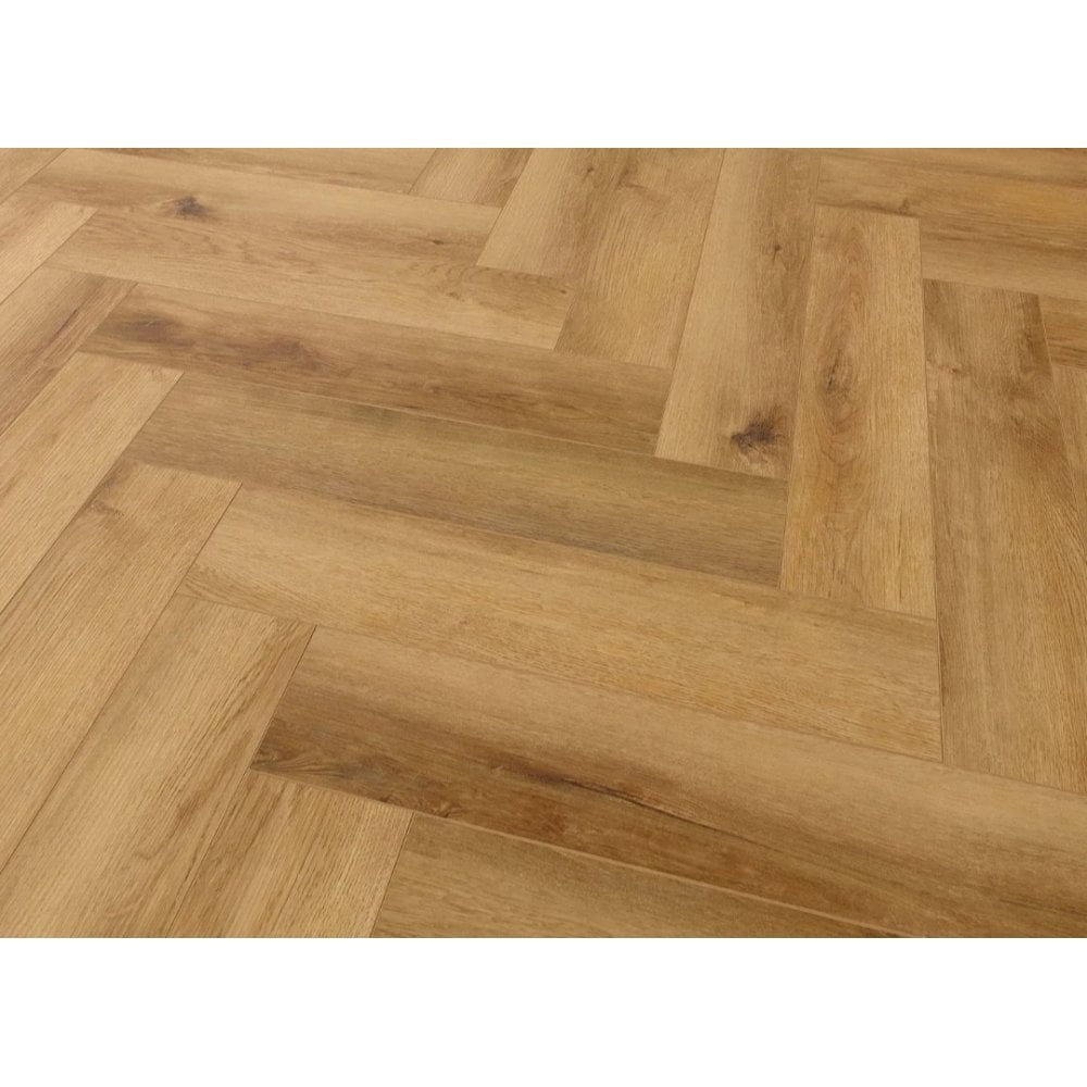 Delta Warm Oak Herringbone 6mm SPC Click Vinyl 125x610mm (inc. 1mm Underlay)