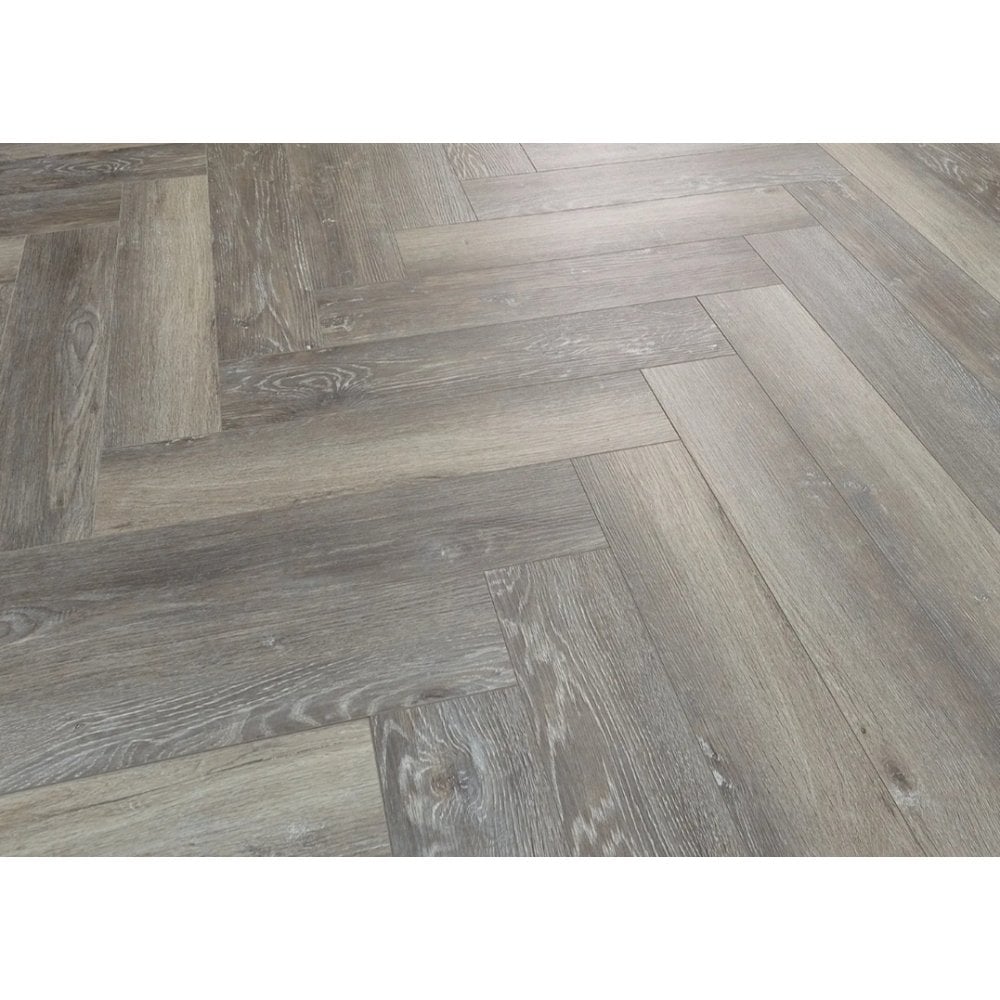 Delta Weathered Grey Oak Herringbone 5mm SPC Click Vinyl 125x610mm (inc. 1mm Underlay)