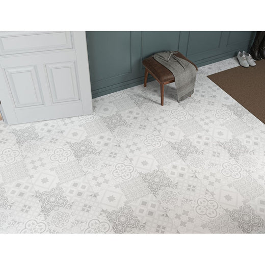 Coretex Victorian Tile Laminate 8mm White/grey