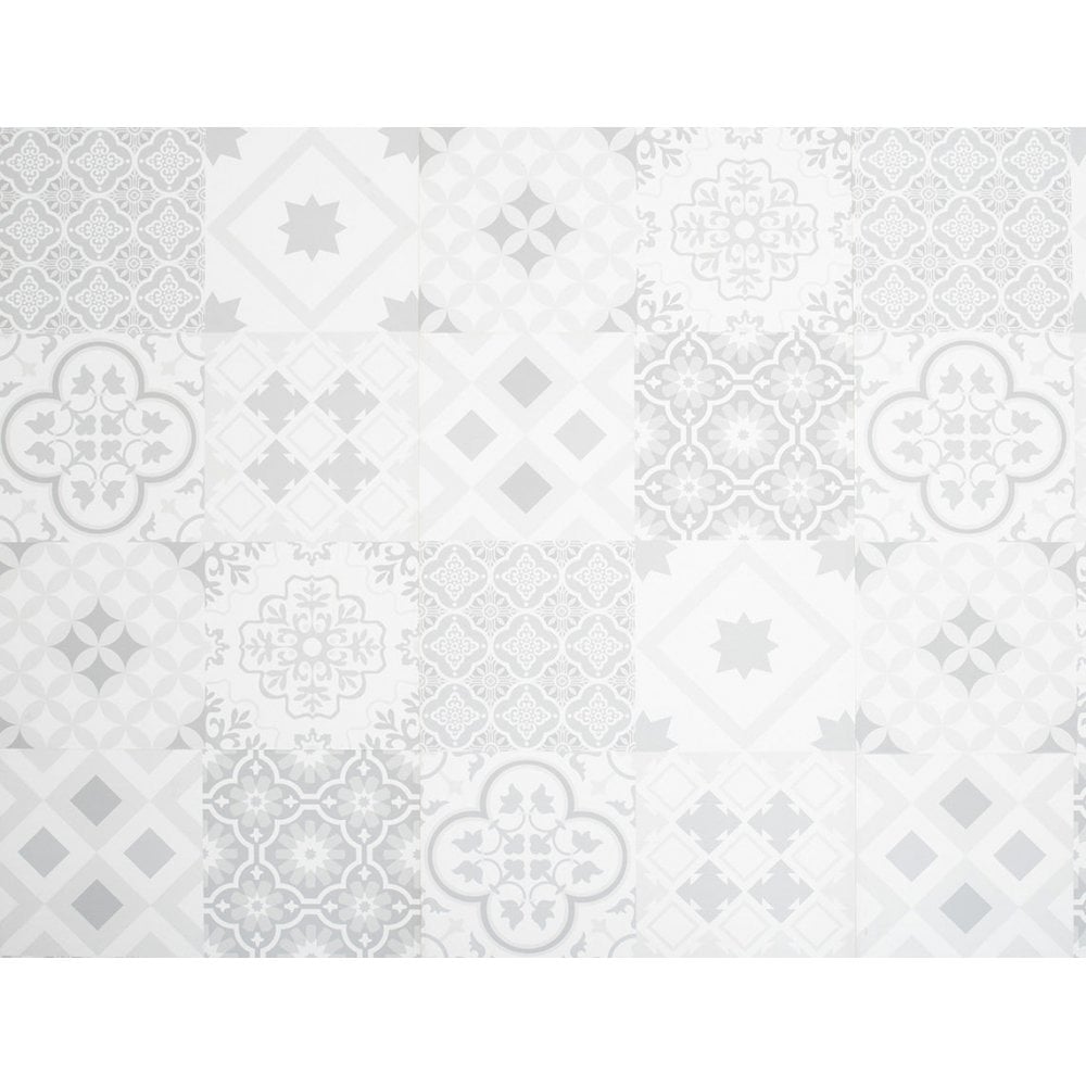 Coretex Victorian Tile Laminate 8mm White/grey