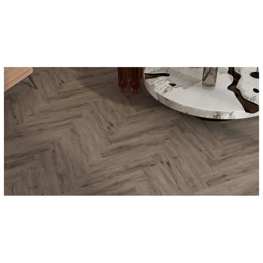 Rigid Core Rigid Core Greige Oak 6.5mm Herringbone SPC Click LVT inc 1.5mm Underlay
