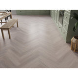 Brampton Light Grey Oak 5mm Herringbone SPC Click LVT inc 1mm Underlay