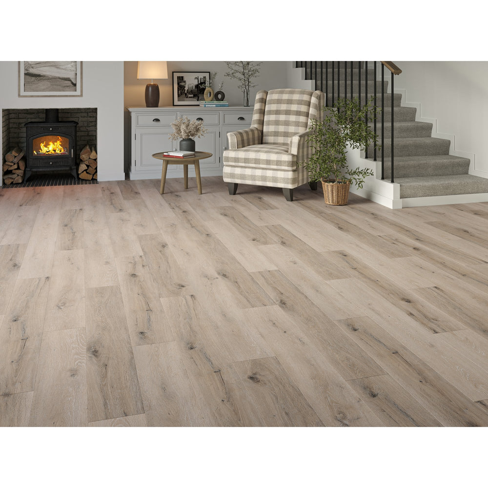 Brampton White Washed Grey Oak 5mm SPC Click LVT inc 1mm Underlay