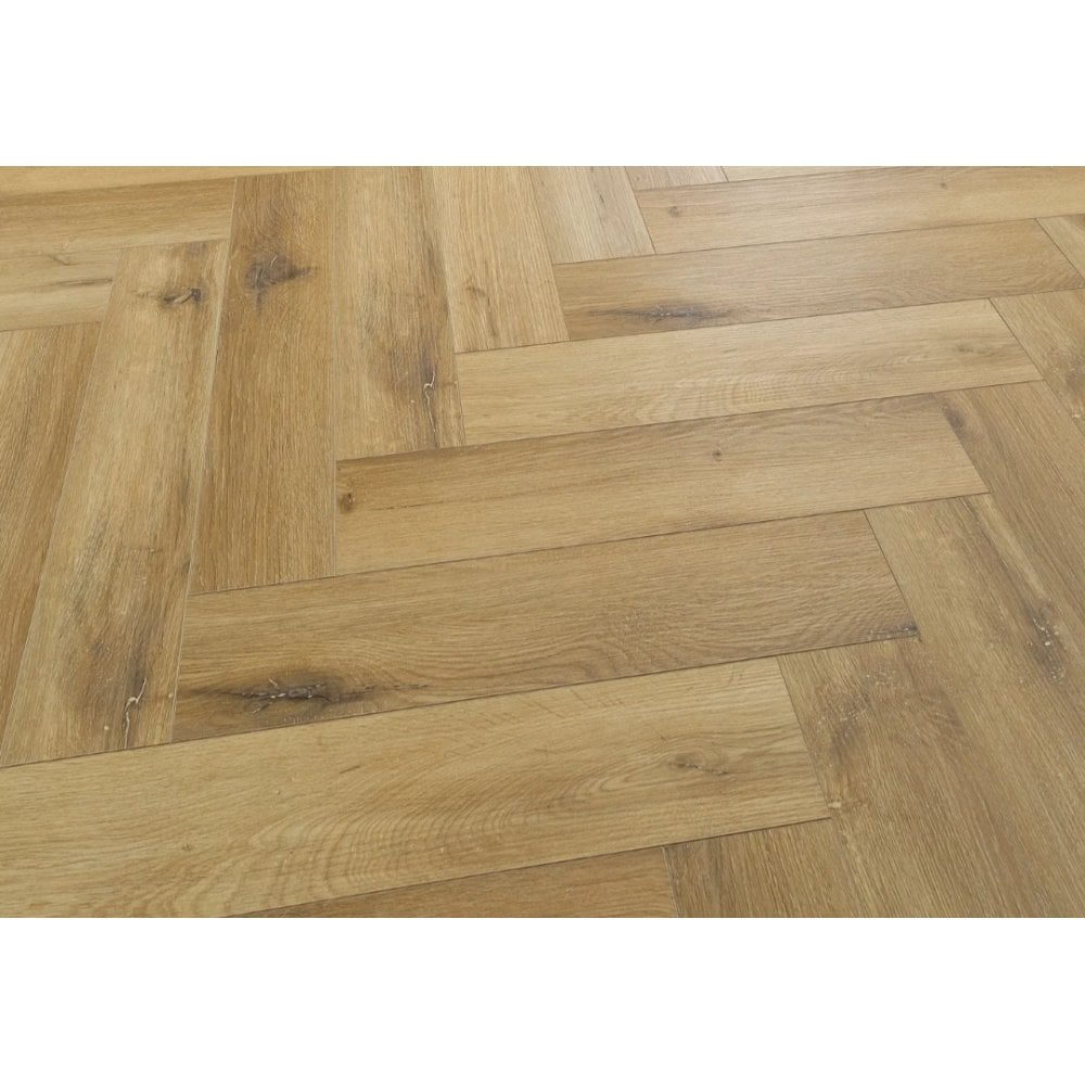 Delta Natural Oak Herringbone 6mm SPC Click Vinyl 125x610mm (inc. 1mm Underlay)