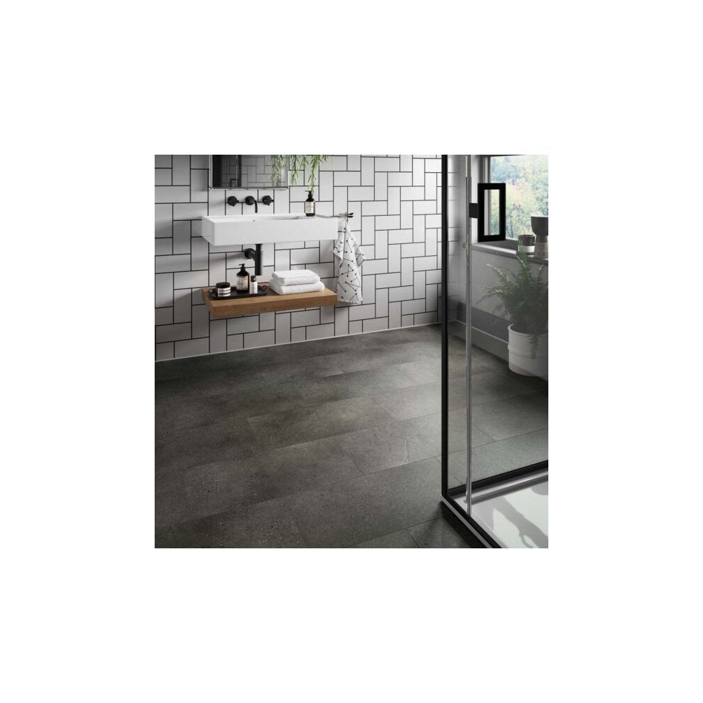 Concrete Anthracite 6mm SPC Click Vinyl 610mmx305mm (inc. 1mm Underlay)