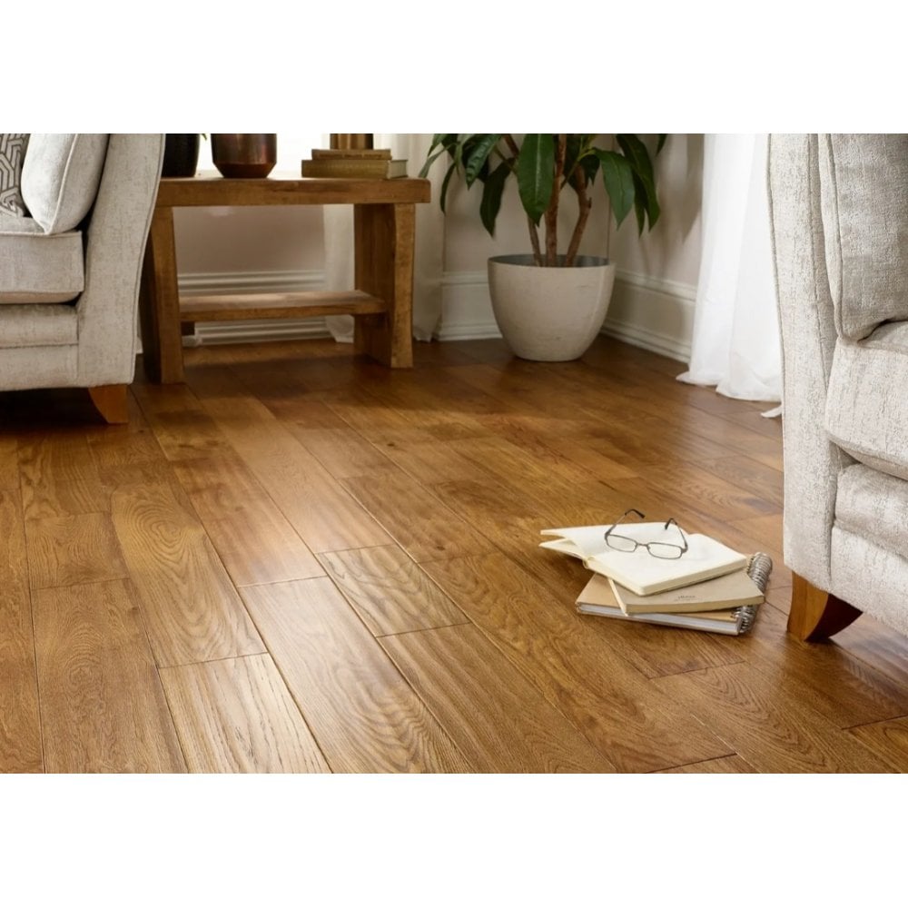 Engineered Golden Handscraped Lacquered 18mmx150mm