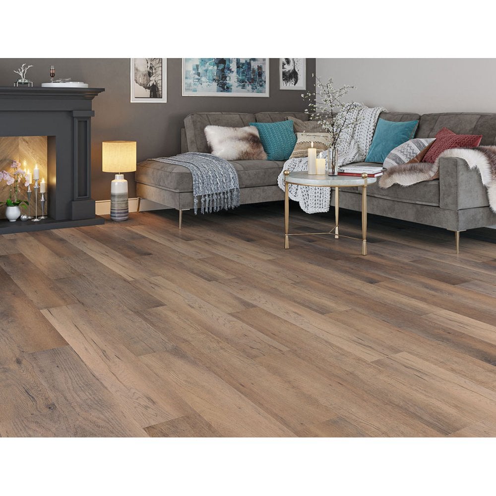 Farmhouse Brown Oak 6.5mm SPC Click LVT inc 1mm Underlay