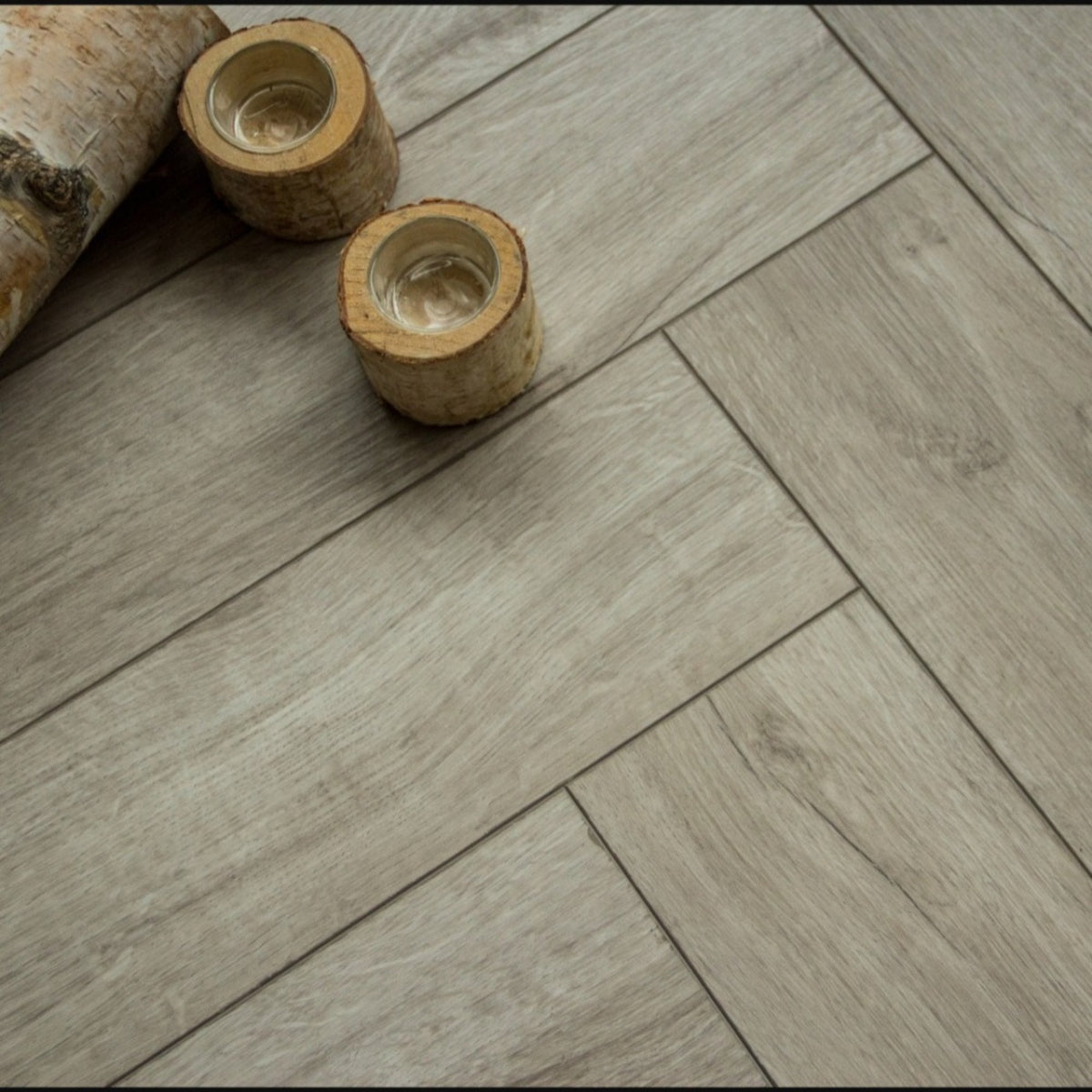 Firmfit Fumed Oak Herringbone 5mm SPC Click Vinyl 615x123mm (1mm Underlay)