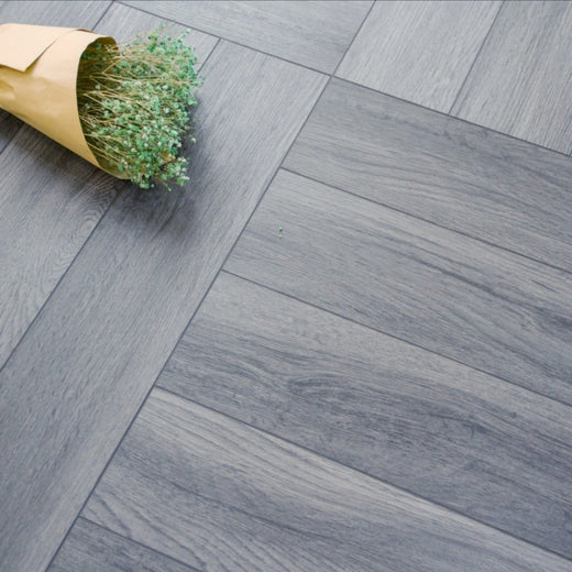 Firmfit Graphite Grey Herringbone 5mm SPC Click Vinyl 615x123mm (1mm Underlay)