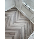 Firmfit Grey Washed Oak Herringbone 5mm SPC Click Vinyl 615x123mm (1mm Underlay)