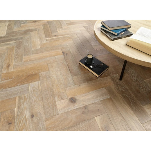 Herringbone Engineered Smoked Grey Oak Brushed & UV Oiled 15mm