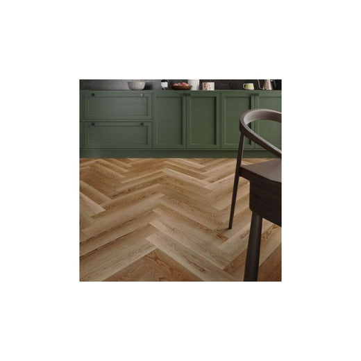 Luxwood Golden Oak Herringbone 5.2mm SPC Click Vinyl 630x126mm (1mm Underlay)