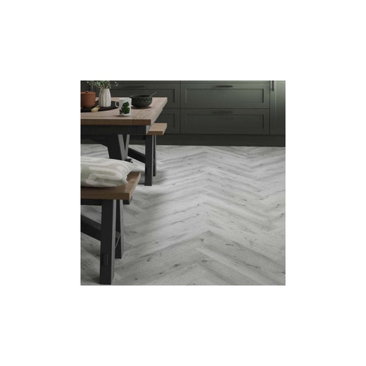 Luxwood Silver Oak Herringbone 5.2mm SPC Click Vinyl 630x126mm (1mm Underlay)