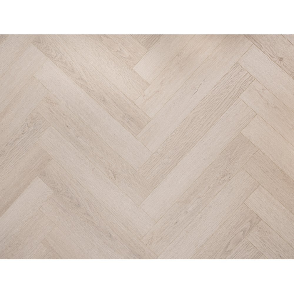 Malham Warm Grey Herringbone 12mm Laminate