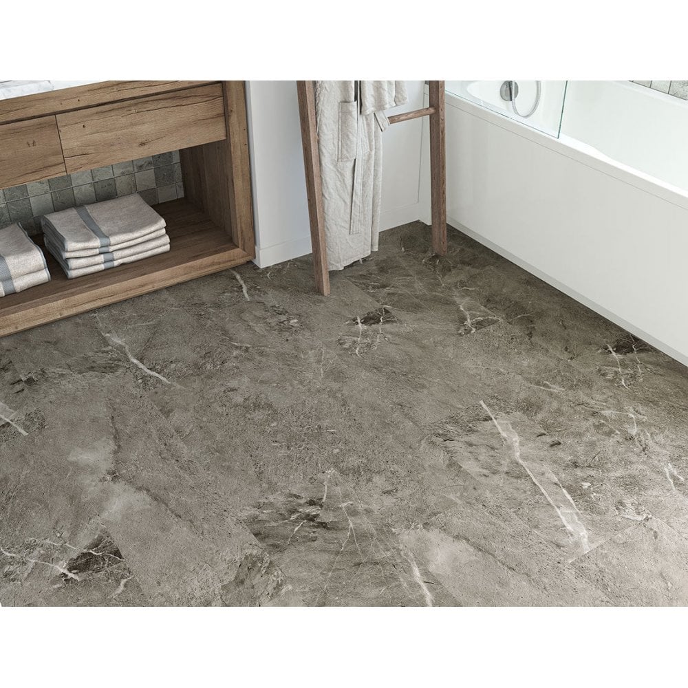 Pietra Marble Grey 6.5mm SPC Click LVT Tile 600x300mm - inc 1mm Underlay