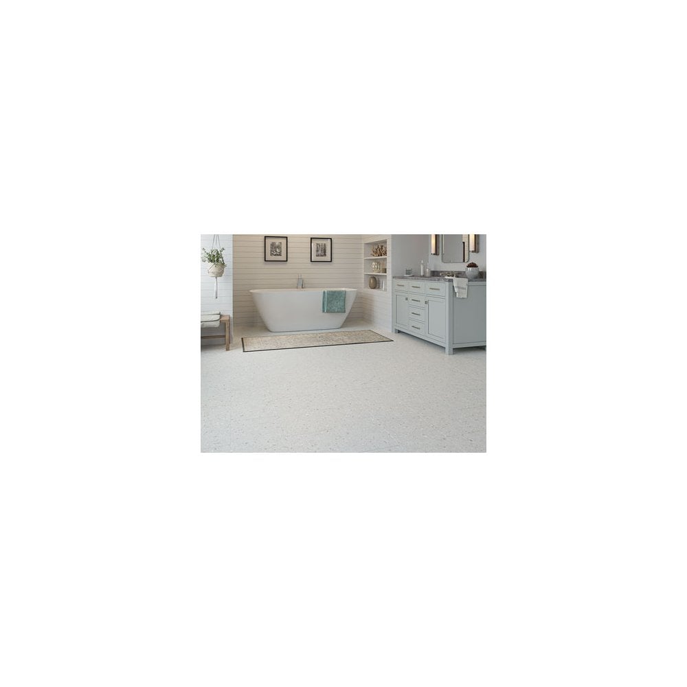 Pietra White Terrazzo 6.5mm SPC Click LVT Tile 600x300mm - inc 1mm Underlay