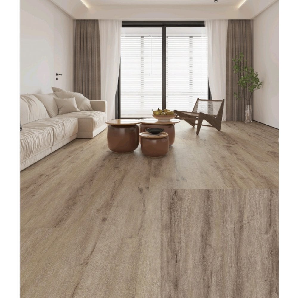 Rigid Core Greige Oak 6.5mm SPC Click LVT 1220x180mm (inc 1.5mm Underlay)