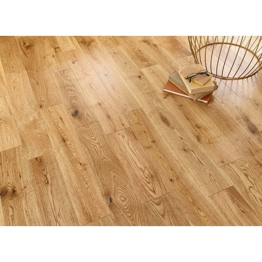 Solid Oak 18mm Natural UV Lacquered 125mm