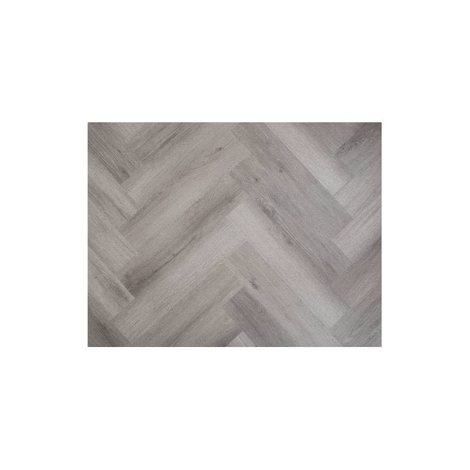 BRAMPTON GREY OAK 5MM HERRINGBONE SPC CLICK LVT INC 1MM UNDERLAY