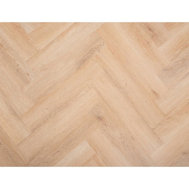 BRAMPTON MEDIUM NATURAL OAK 5MM HERRINGBONE SPC CLICK LVT INC 1MM UNDERLAY