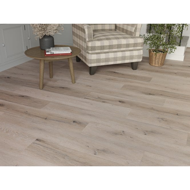 BRAMPTON WHITE WASHED GREY OAK 5MM SPC CLICK LVT INC 1MM UNDERLAY