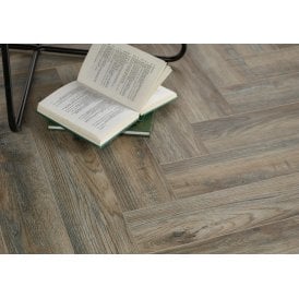 Delta Harbour Oak Grey Herringbone 6mm SPC Click Vinyl 125x610mm (inc. 1mm Underlay)