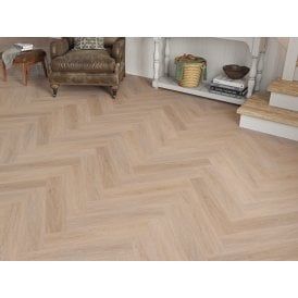 FARMHOUSE BROWN OAK 6.5MM HERRINGBONE SPC CLICK LVT INC 1MM UNDERLAY