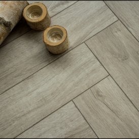 Fumed Oak Herringbone 5mm SPC Click Vinyl 615x123mm (1mm Underlay)