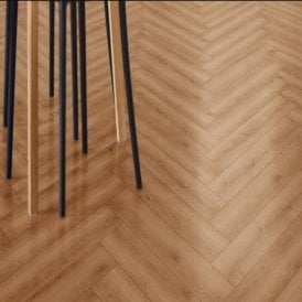 Warm Oak Herringbone 5mm SPC Click Vinyl 615x123mm (1mm Underlay)