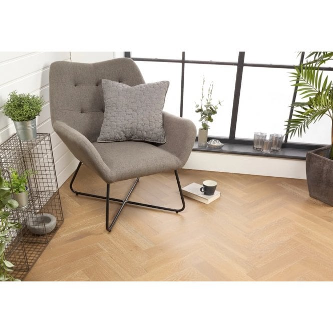 Herringbone Engineered Smoked Grey Brushed & Lacquered 15mm