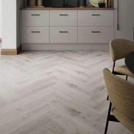 Luxwood Limed Oak Herringbone 5.2mm SPC Click Vinyl 630x126mm (1mm Underlay)