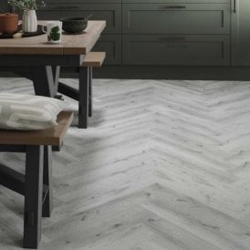 Luxwood Silver Oak Herringbone 5.2mm SPC Click Vinyl 630x126mm (1mm Underlay)
