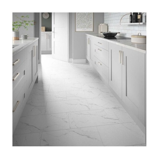 MARBLE WHITE 6mm SPC Click Vinyl 610mmx305mm (inc. 1mm Underlay)