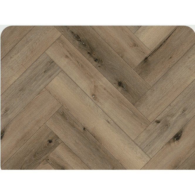 RIGID CORE GOLDEN OAK 6.5MM HERRINGBONE SPC CLICK LVT INC 1.5MM UNDERLAY