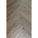 RIGID CORE GREIGE OAK 6.5MM HERRINGBONE SPC CLICK LVT INC 1.5MM UNDERLAY