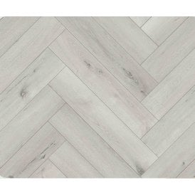 RIGID CORE LIGHT GREY OAK 6.5MM HERRINGBONE SPC CLICK LVT INC 1.5MM UNDERLAY