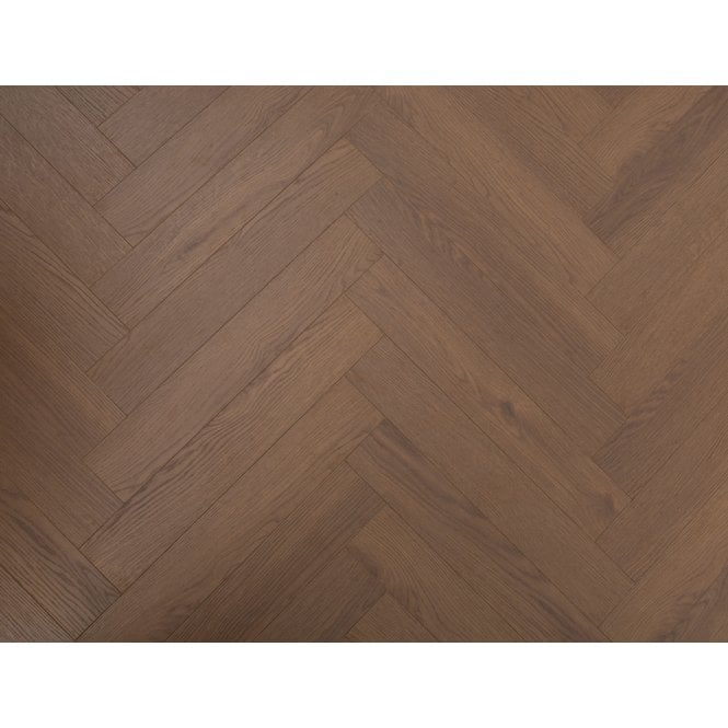 ROMSEY COFFEE OAK HERRINGBONE 12MM LAMINATE