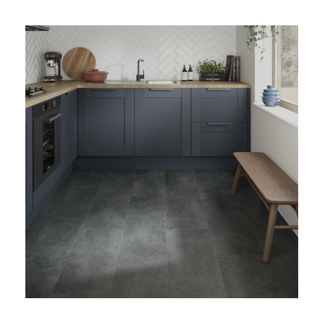 STONE CONCRETE ANTHRACITE 6mm SPC Click Vinyl 610mmx305mm (inc. 1mm Underlay)